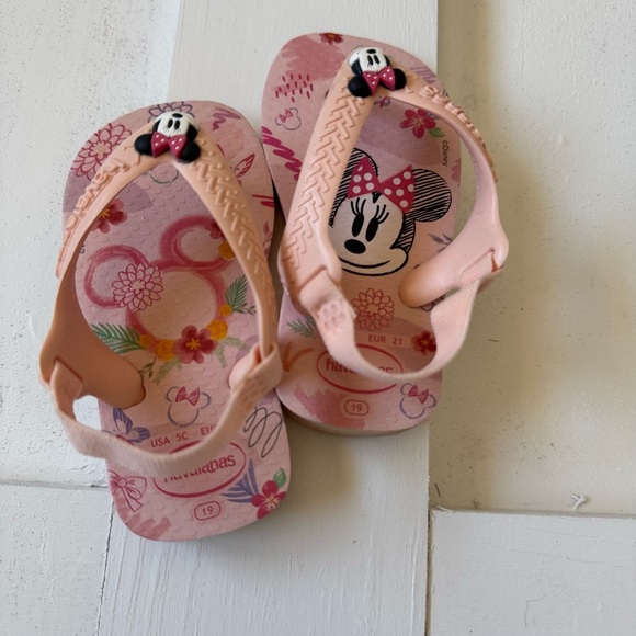 Disney Minnie Mouse Kids Flip Flops - Pink - Picture 2 of 3